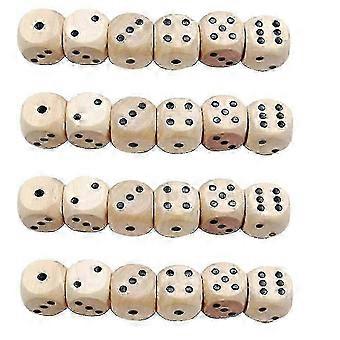 20 Pcs Colored Dice Wooden Playing Dice Dice Party Wood Building Dices Dice Games Supplies