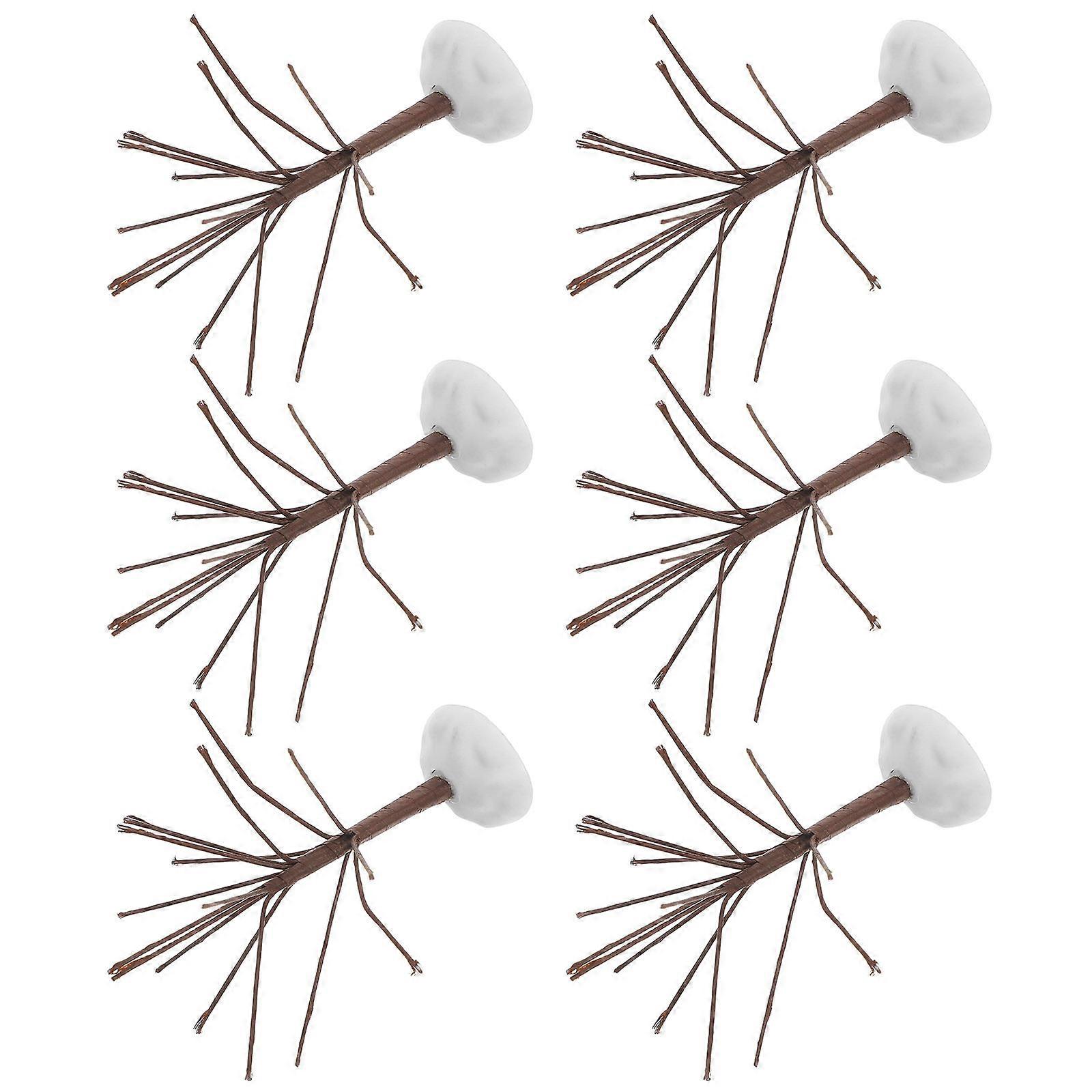 Mini Coffee Artificial Tree for Decor 6Pcs Realistic Bonsai Model Set