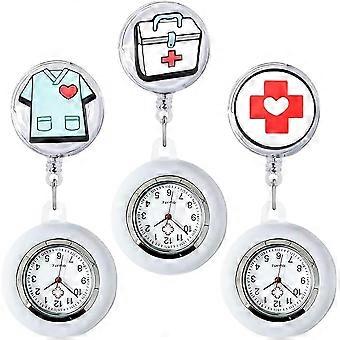 3er-Set Mini-Armbänder für Krankenschwestern, inklusive einziehbarem Stretcharmband, für Damen-Taschenuhren.