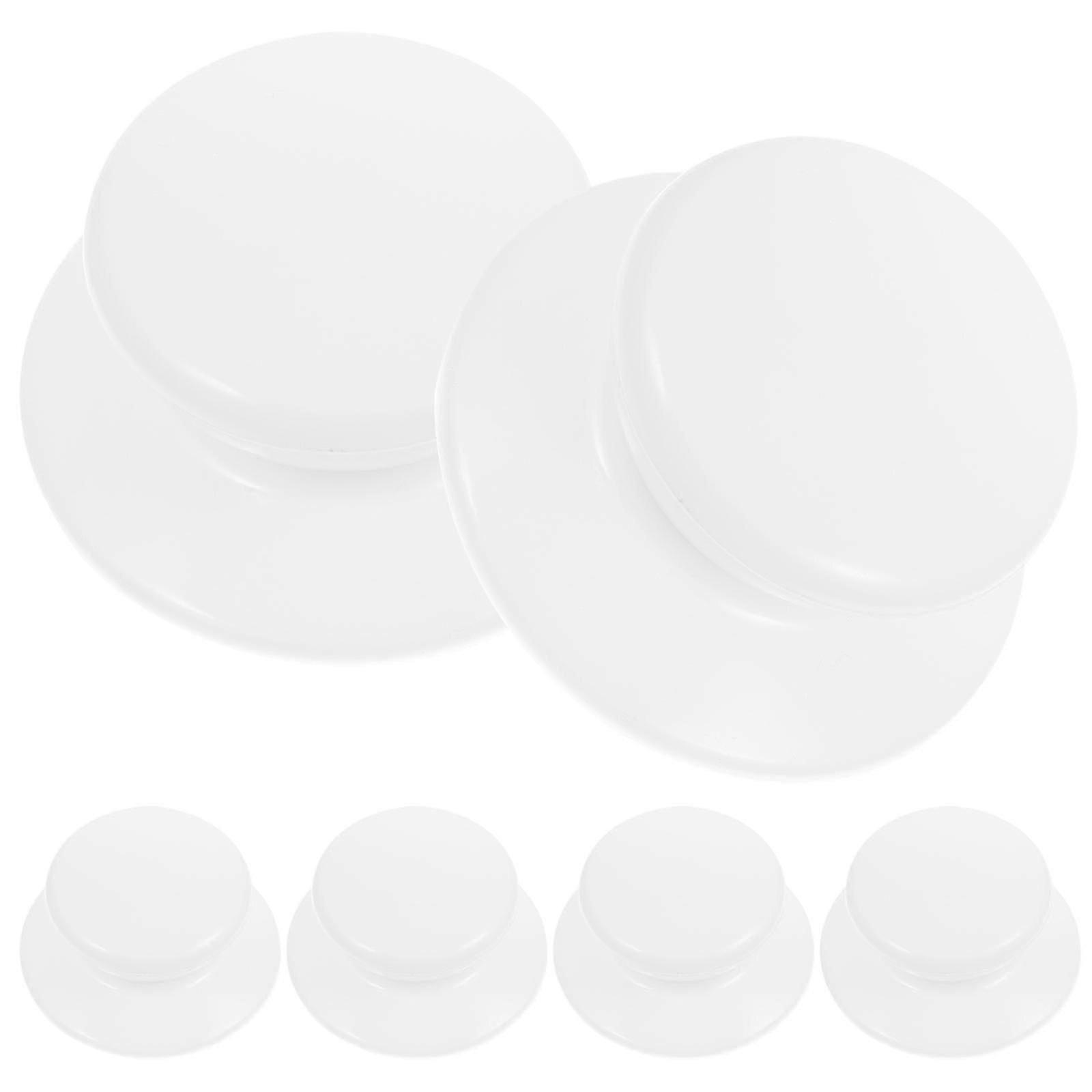 6Pcs White Plastic Replacement Lid Handles for Pots - 5.6x5.6x2.3CM Knobs for Cookware & Kitchenware