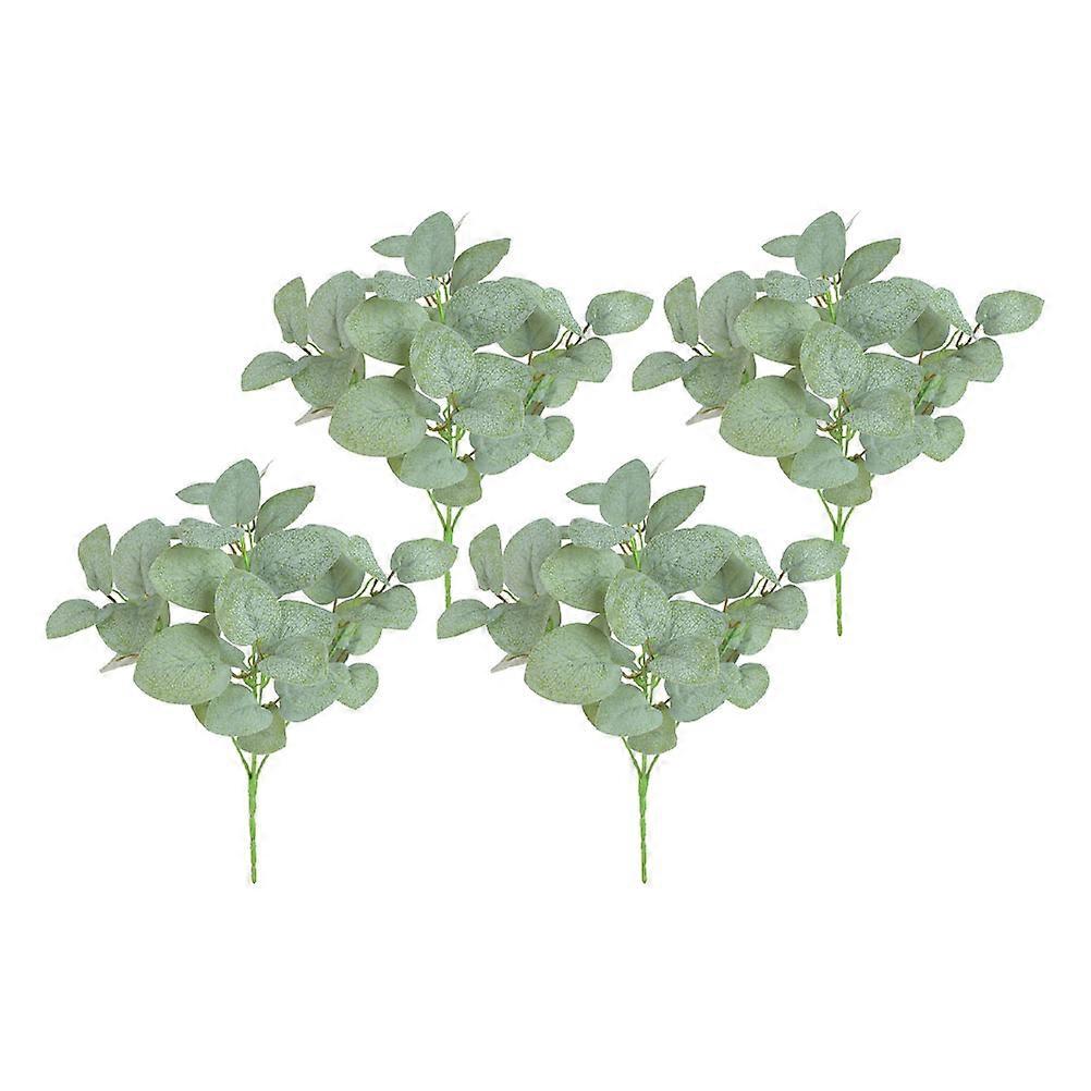 Artificial Green Plant Simulation Leaf Decor for Decoration 4Pcs Artificial Eucalyptus