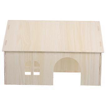Versteckhaus für Meerschweinchen, natürliches Holzrelief in Hausform, Kaninchen-Imitat, 1 Set