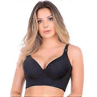 Women Sports Deep Cup Bra Hide Back Fat Bra Ladies Full Back Coverage Push Up Fitness Bra