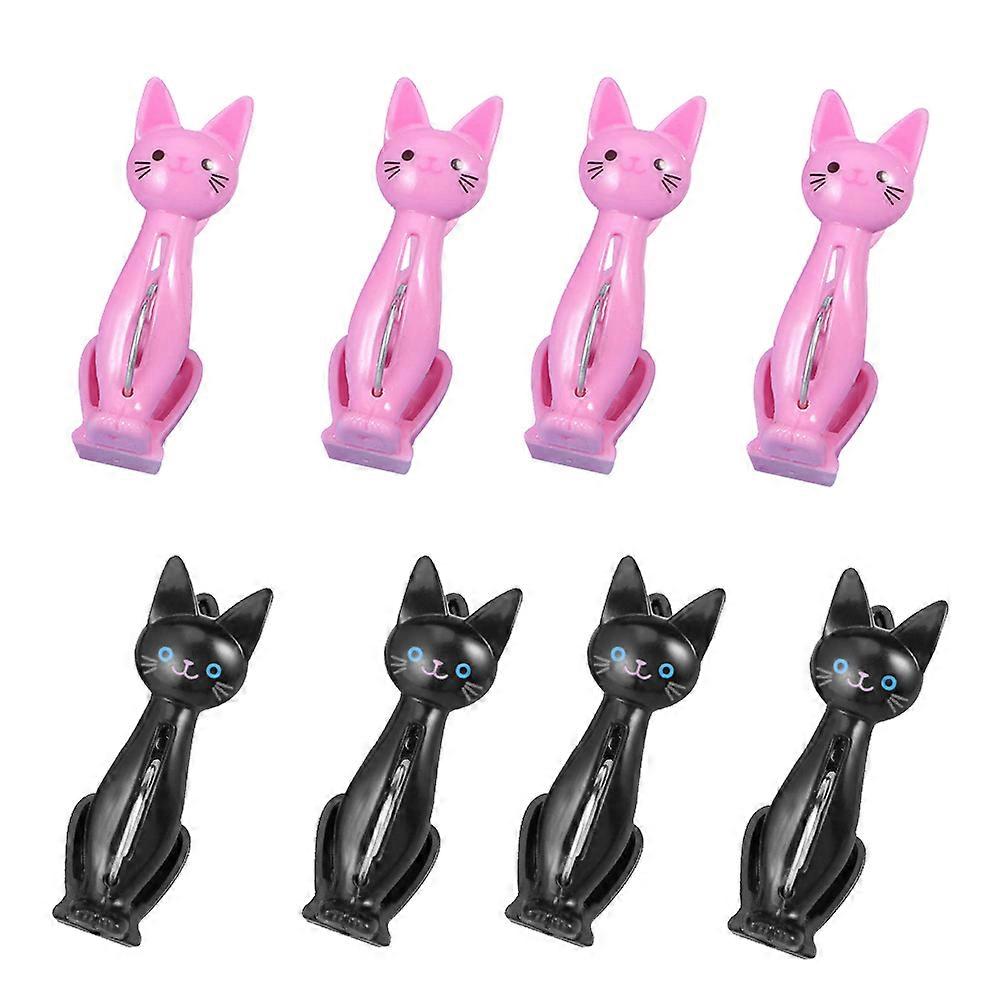 Cat Shape Clothes Clips Plastic Clips for Fixing Towels 8Pcs Multipurpose