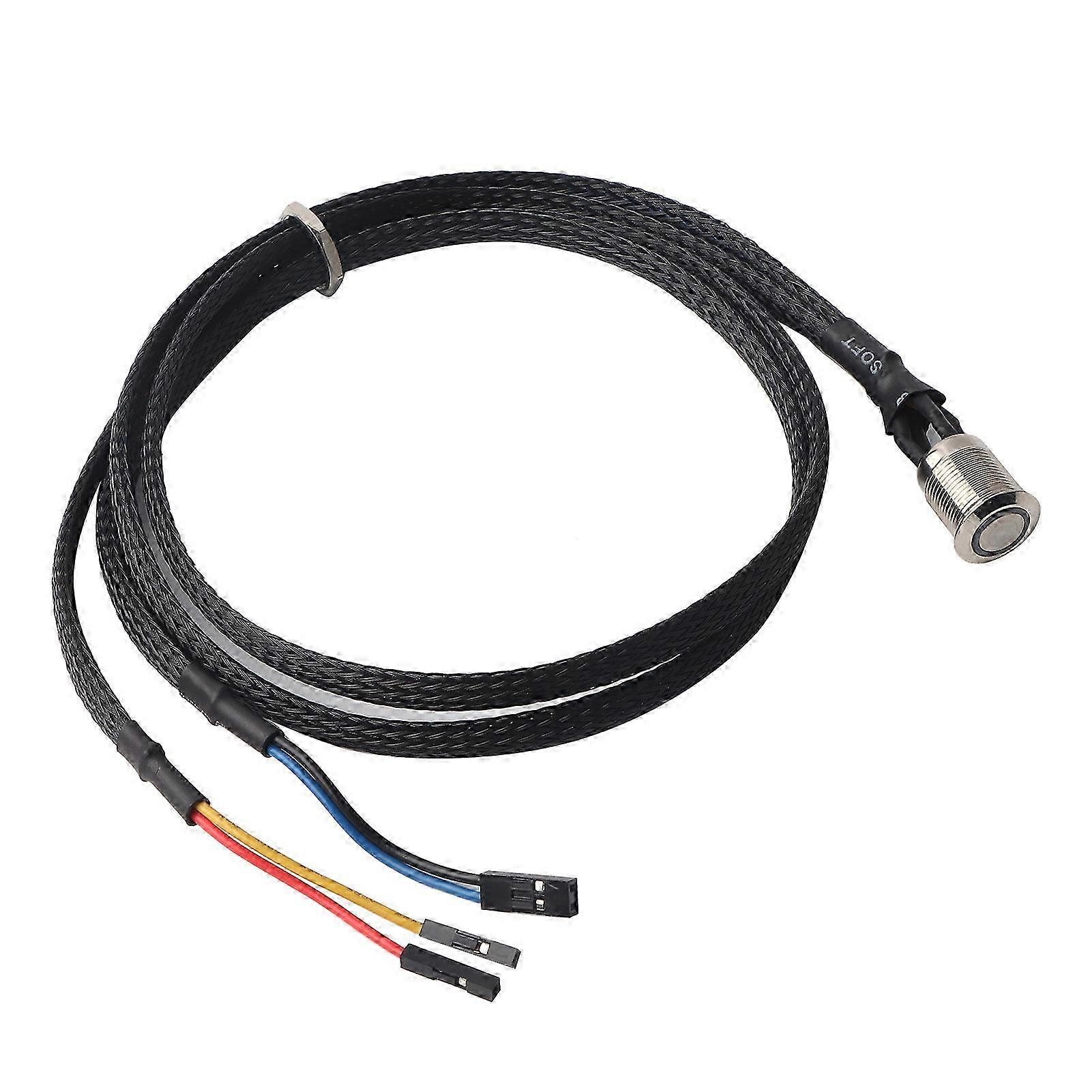 Desktop Computer Host Restart Button Metal Reset SW Button with CableBlue