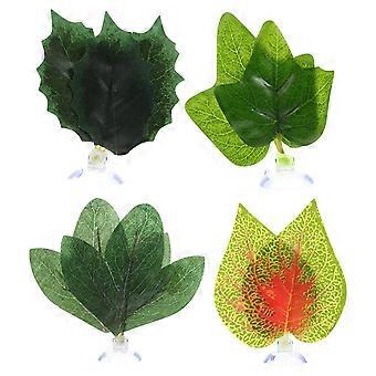 4pcs Aquarium Fausse Plante Reptile Tank Plante Plastique Fish Tank Scene Décoration