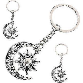 3pcs car decor key rings keychain charms moon and sun shaped keyholder moon shaped keychains decor gift cute keychain meaningful keychain decor
