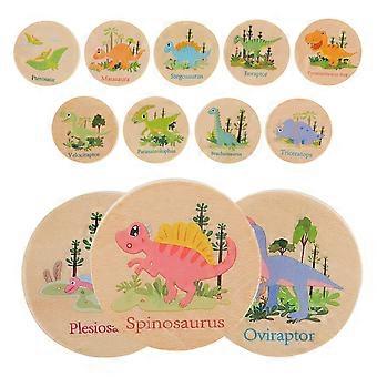 24pcs Dinosaur Memory Matching Game For Kids Wooden Animal Matching Game For Toddlers Learning Educational Toy Preschool