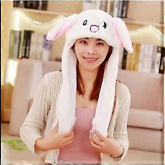 funny plush bunny hatanimal hat with ears jumping when pressing paws