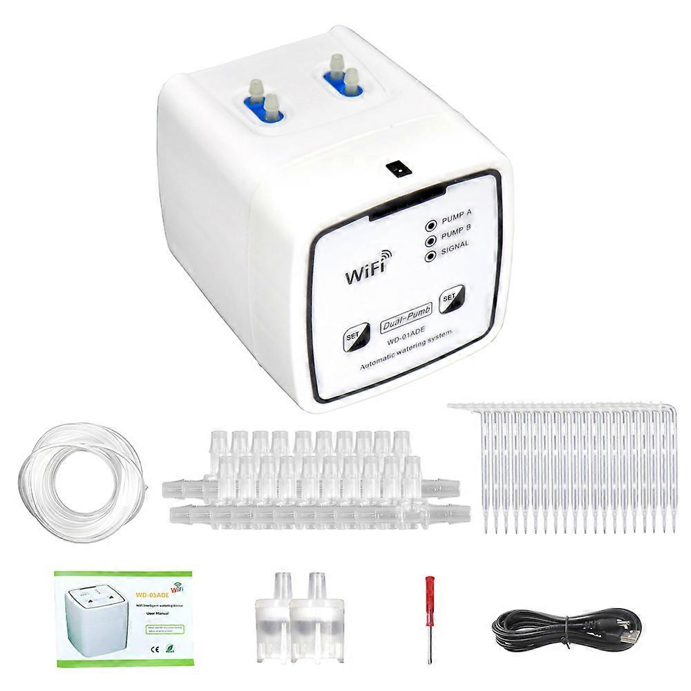 Intelligent Watering Device Double Pump Timed Automatic Drip Irrigation System Remote Controller compatible with Garden Terrace