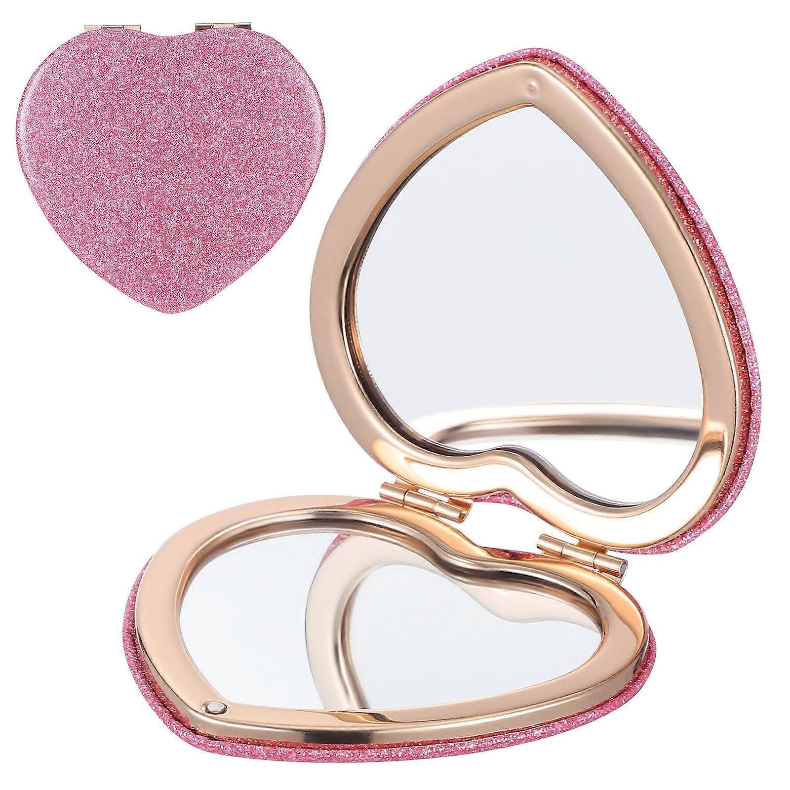 Folding Shaped Compact Mirror for Makeup Use with Magnification