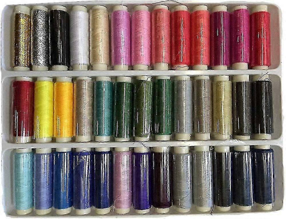 39 Assorted Colors 200 Yards Polyester Sewing Thread Spool Set for Sewing, Quilting, and DIY Crafts