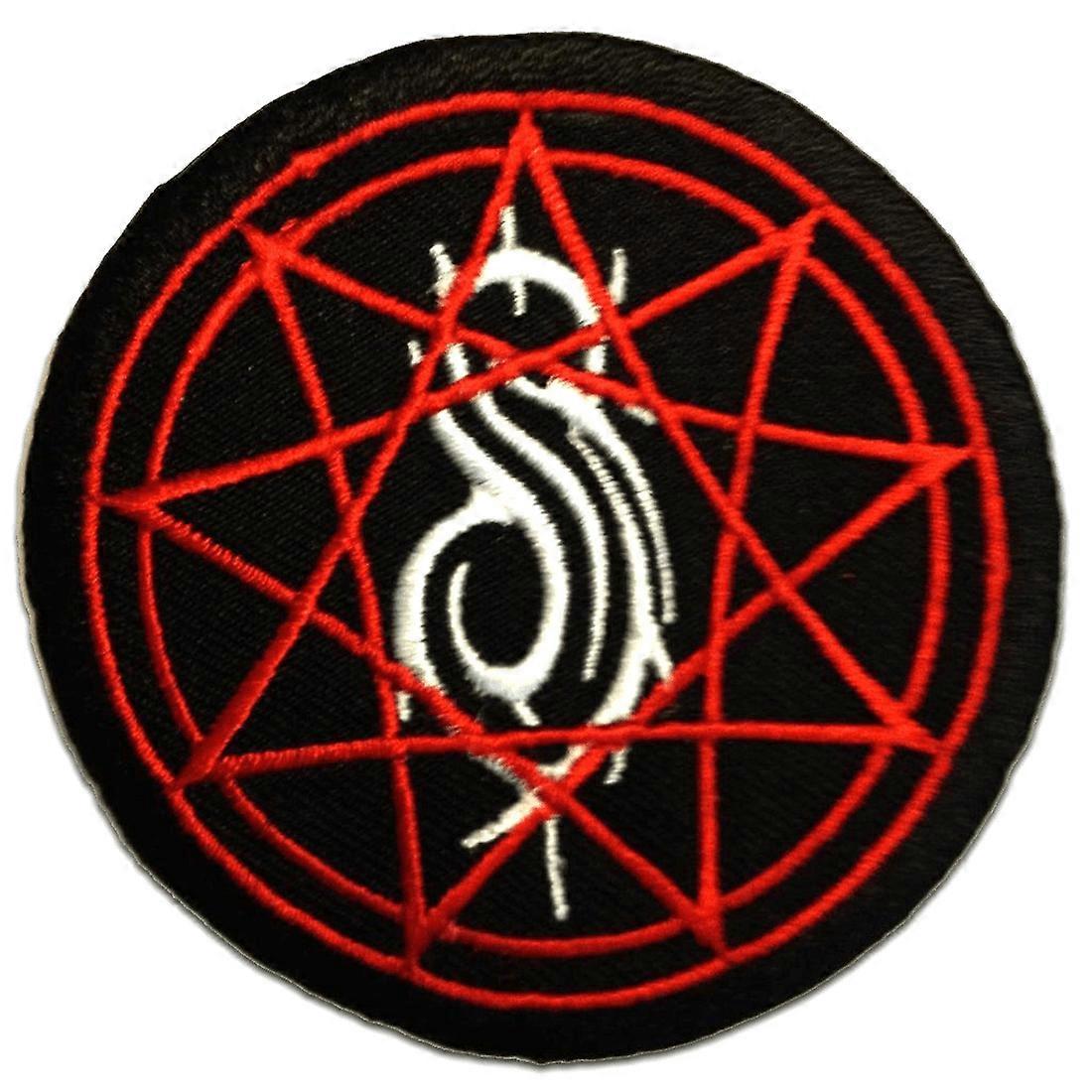 Patch / strygeplaster - Slipknot stjernelogo - sort - Ø7,7 - Appliqué patch
