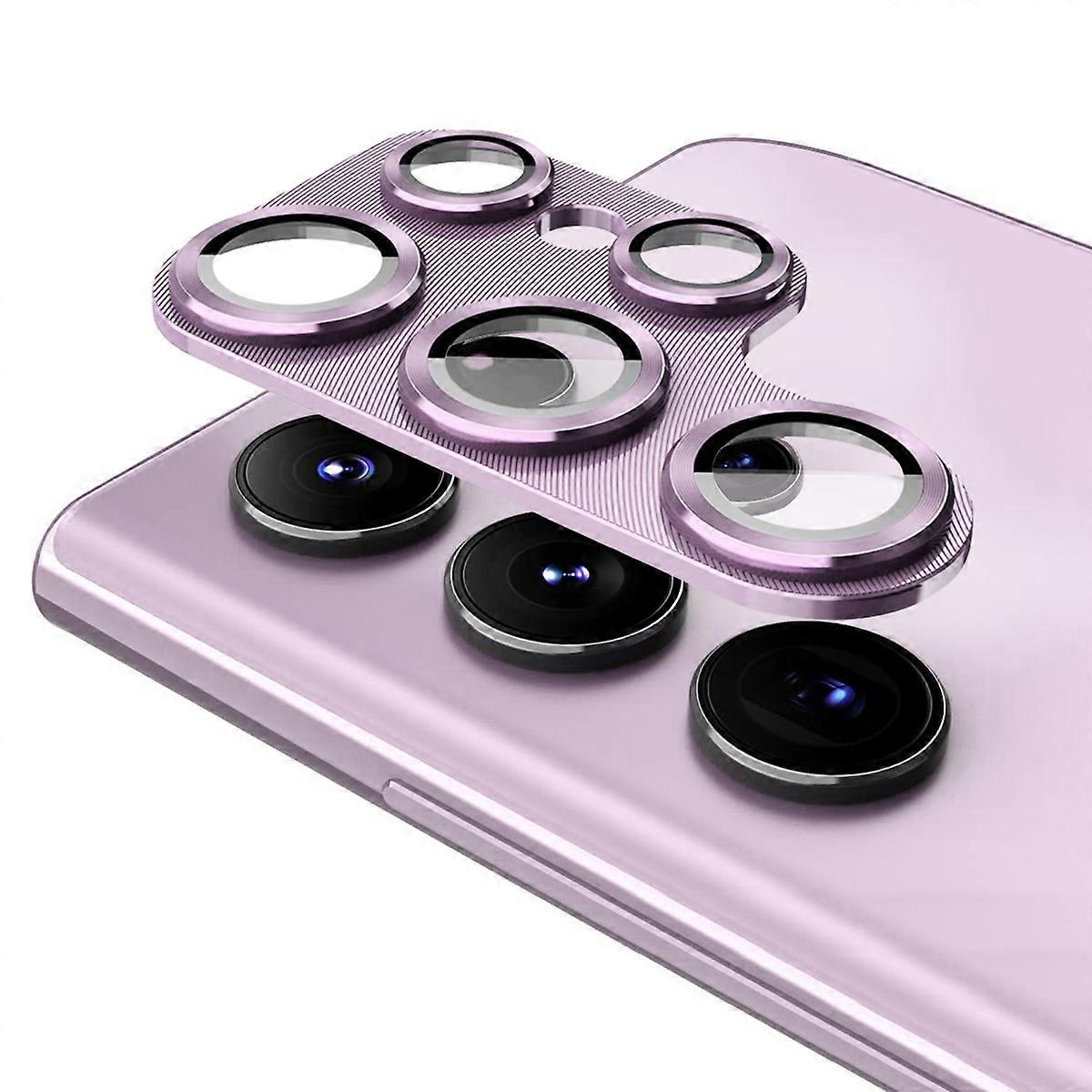 For Samsung Galaxy S23 Ultra Back Camera Aluminum Alloy H9 Tempered Glass Cover Purple