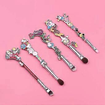 ZWS-Namotu Cute Fairy Makeup Brush Set - 5pcs Wand Makeup Brushes With Premium Synthetic Fiber And Flower Handle For Blush, Foundation, Eyebrow, Eyesh