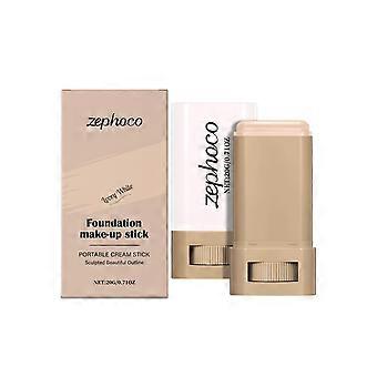 Zephoco Ivory White Moisturizing Concealer Stick Foundation Natural Light Moisturizing Brightening Skin Color Long Lasting Smear-Proof Makeup