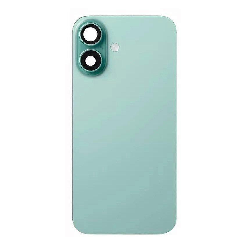 Glass Back For iPhone 16 Plus Teal Plain with Camera Lens No Logo