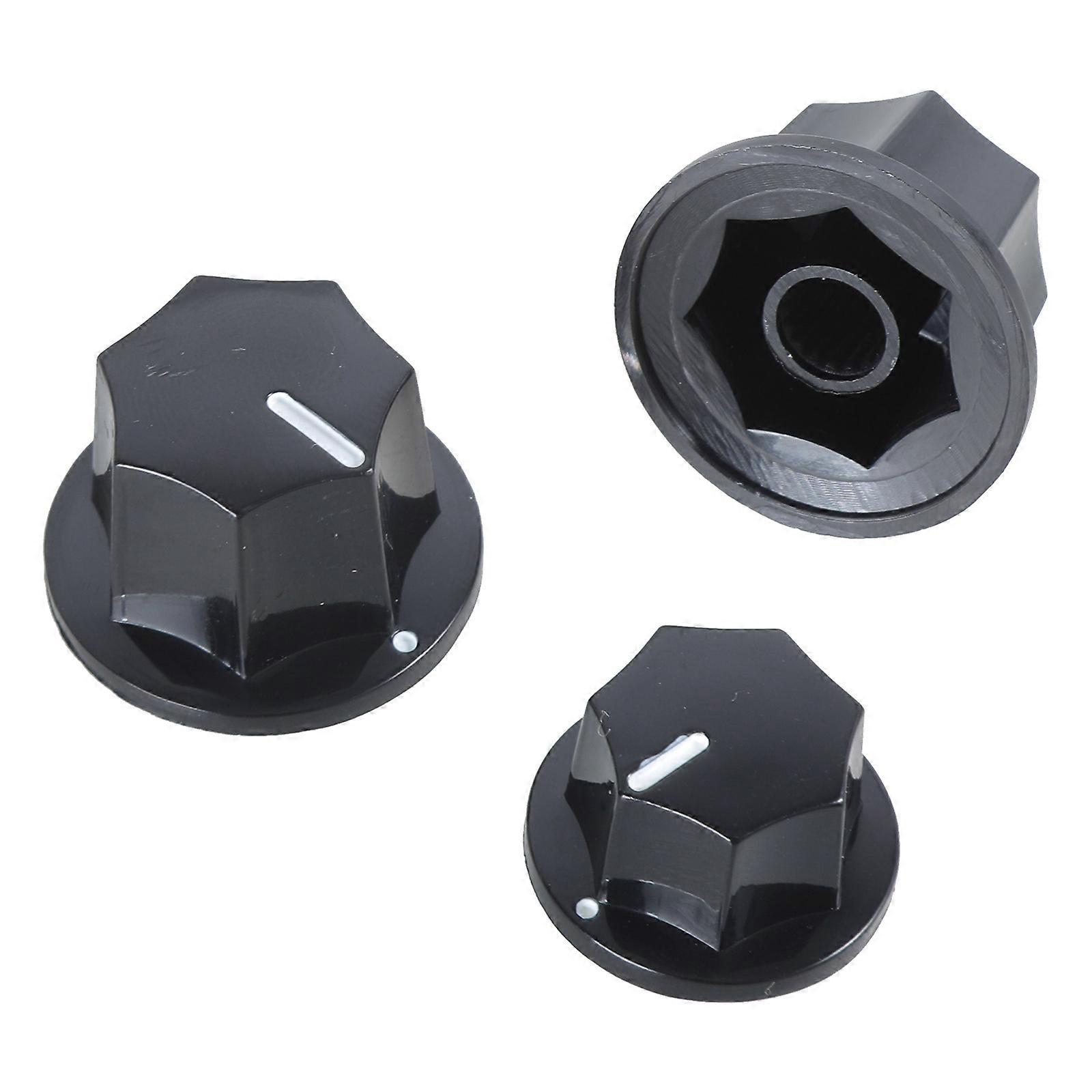 1 Set 3 Plastic Knobs Preamp Control For  for JB Effect Black 2 Big 1 S  Black