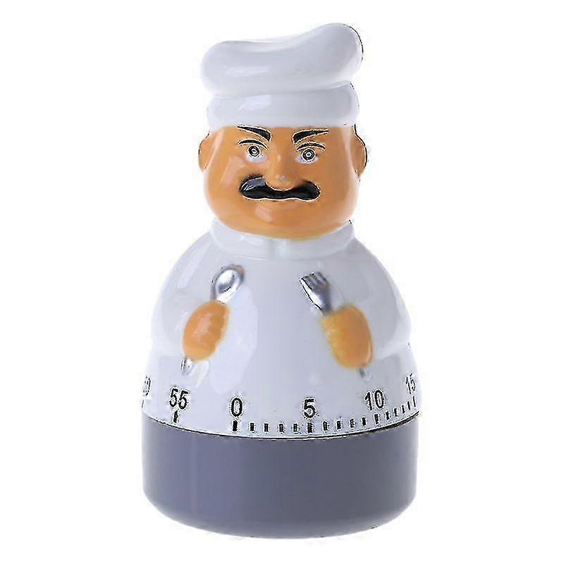 Cartoon Chef Shaped Mechanical Timer Multi-Functional Alarm Reminder Clock Kitchen Essential Supply