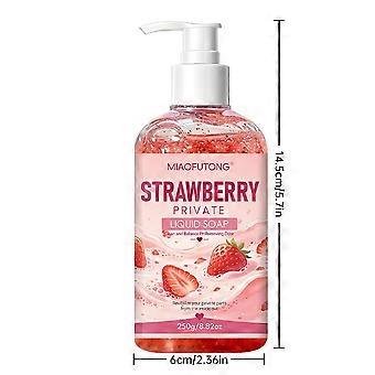 250ml Strawberry Fragrance Body Wash, Deep Cleansing Moisturizing Shower Liquid, Brightening Softening Scented Bath Soap for Daily Body Care