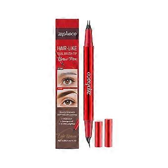 Zephoco Lichtbruin Wenkbrauwpotlood met Dubbele Punten: Natuurlijk, Vlekbestendig, Perfect voor Dagelijkse Lichte Make-up