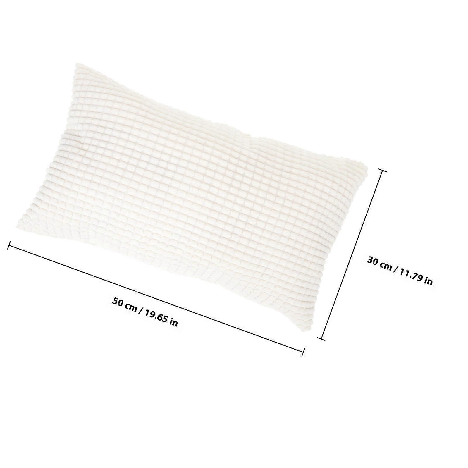 Comfortable Sofa Pillowcase White Corduroy 2Pcs Replaceable Pillowcases