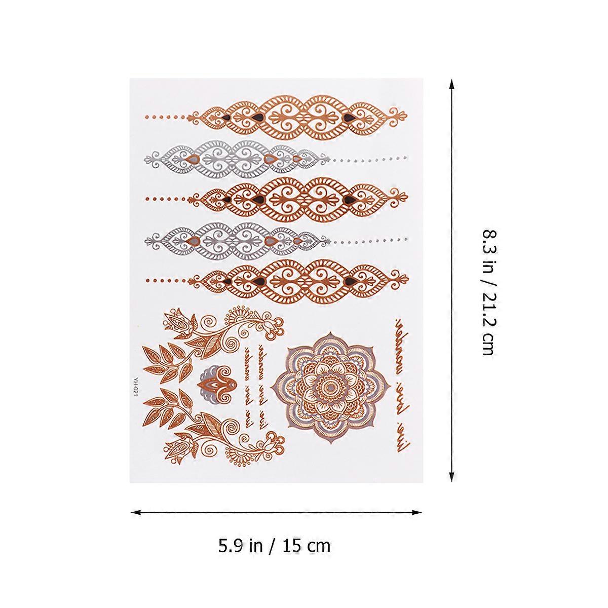 Gold Body Stickers Unique Creative Pattern for 5Sheets