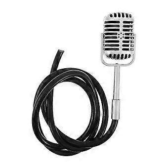 Modello di microfono retrò: accessorio per microfono antico - Decorazione da appendere con finto microfono vintage per feste a tema musicale, gioco di finzione, 2 m/78,74''
