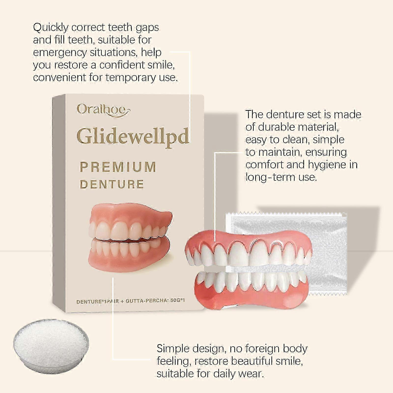 Soft Silicone Full Denture Set Natural