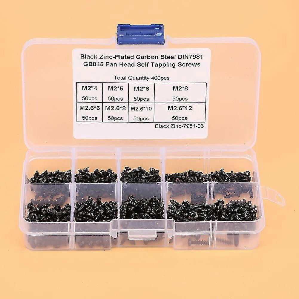 Black M2 M2.6 Stainless Self Tapping Screw Kit
