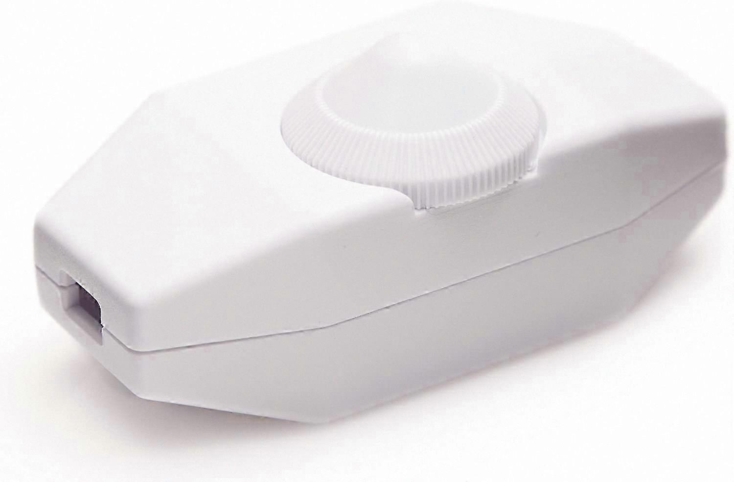 White Rotary Dimmer Switch for LED, 220-230V, Push Button Control