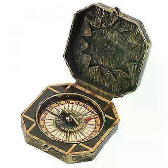 Flip-Open Bronze Pirate Costume Compass