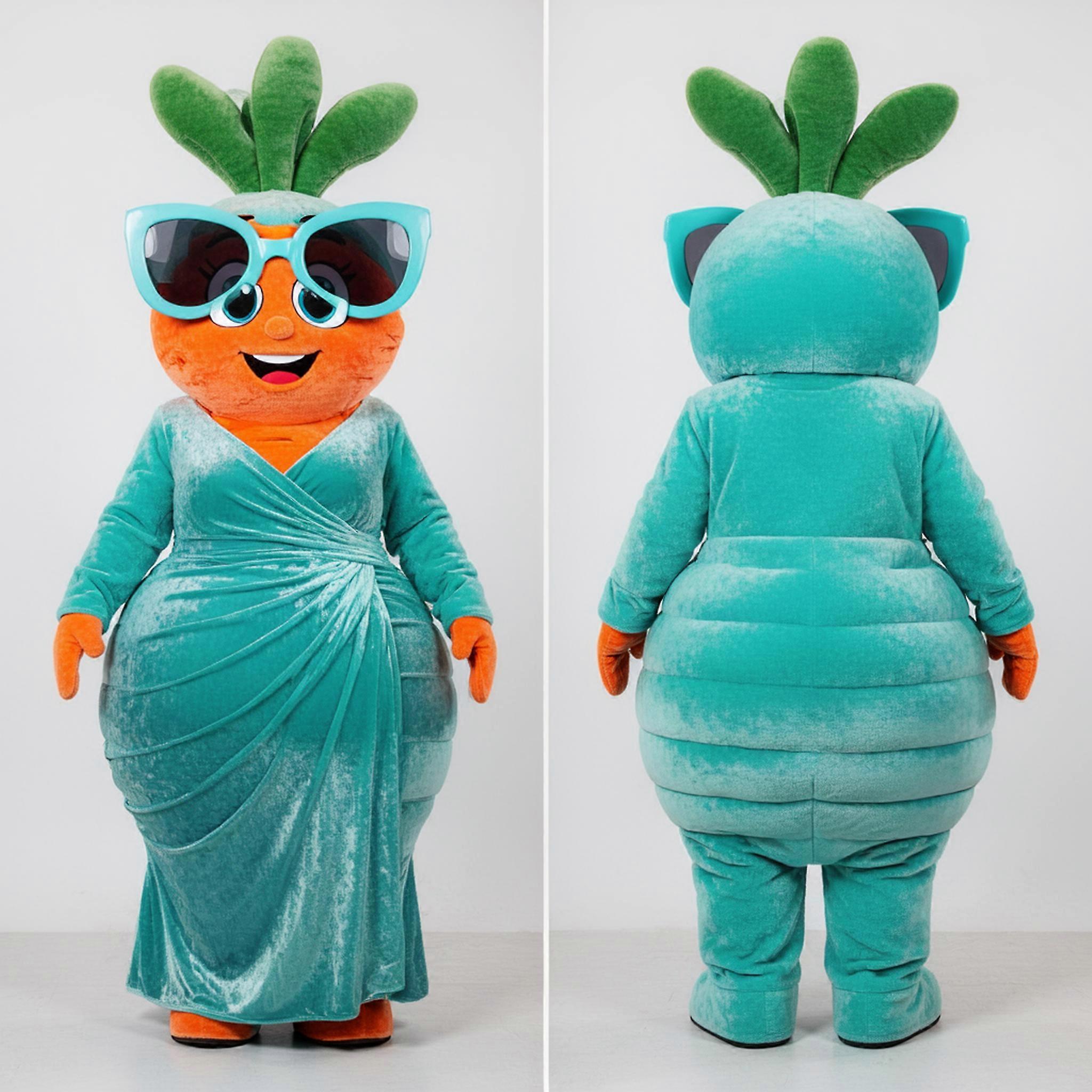 MASTICOT Turquoise Velvety Turnip Mascot