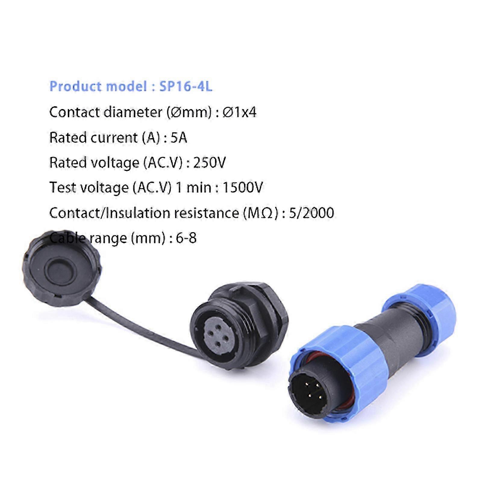 SP16 Waterproof Connector IP68 ABS