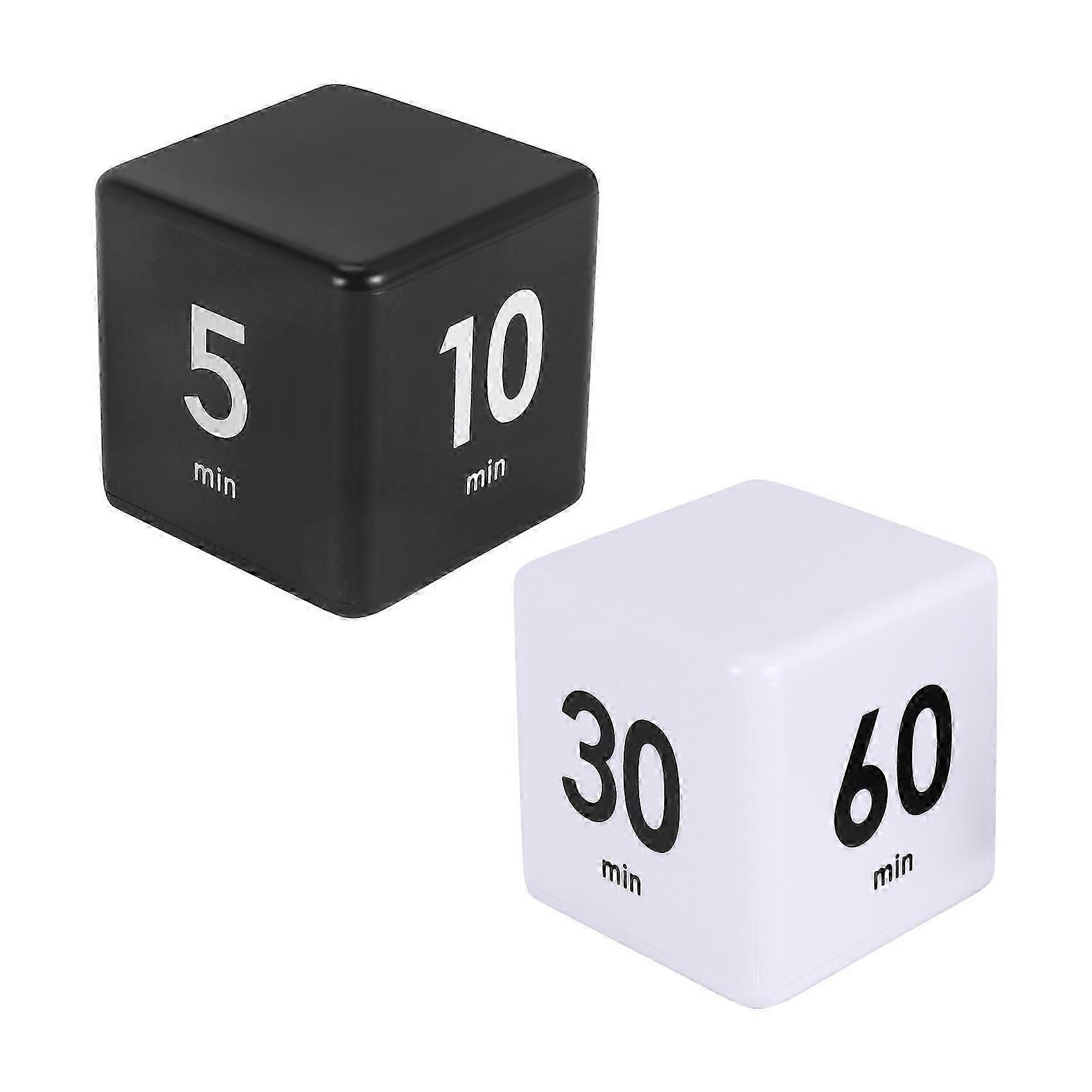 2PCS Cube Timers Gravity Sensor Flip Timer Kitchen Timer for Time Management and Countdown 1-3-5-10-JXLGV