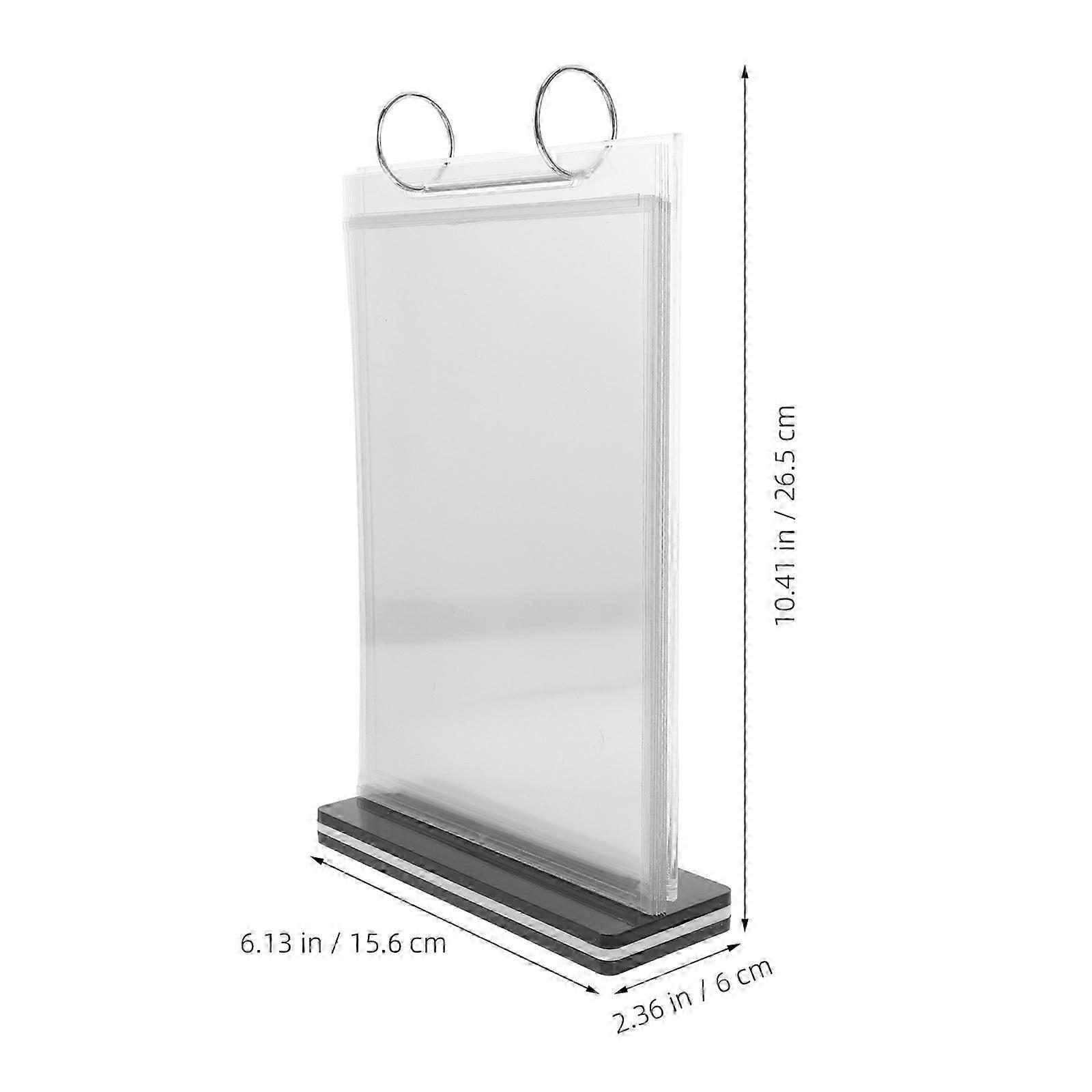 Acrylic Menu Holder Multi Page Flip Display Stand compatible with Kitchen Use