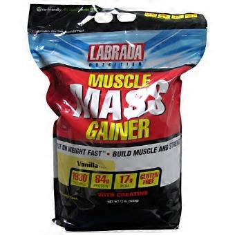 LABRADA NUTRITION Muscle Mass Gainer Vanilla, 12 Lbs (Pack of 1)