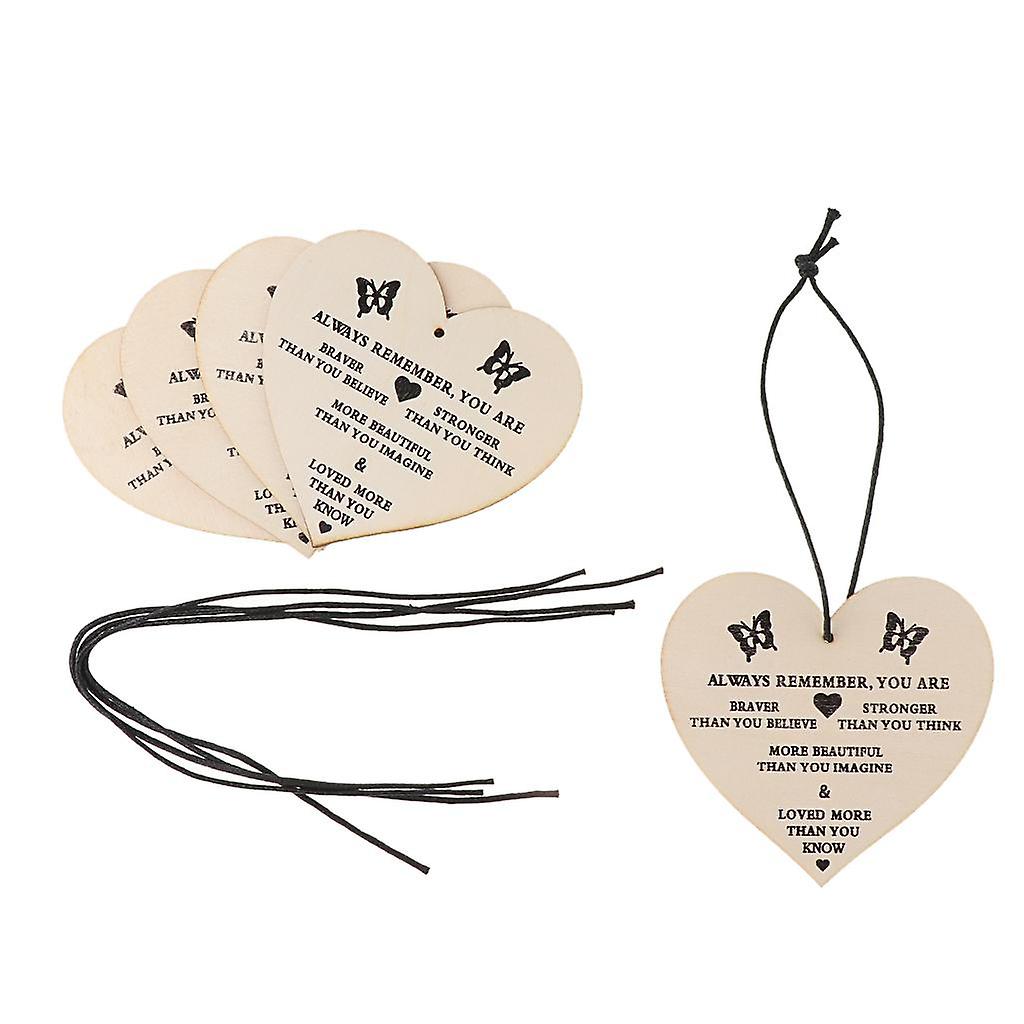 5 stk tre hjerteformede tagger hjemmepynt sjarm utsmykninger mønster 1