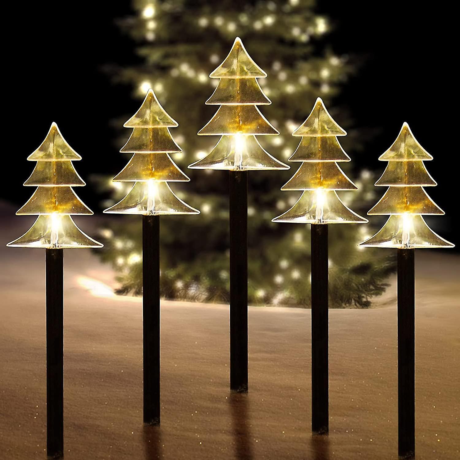 Solar Stake Lights, Set Of 5 Waterproof Lights, Pathway Decorations, Led Lights For Yard Lawn Patio Walkway De