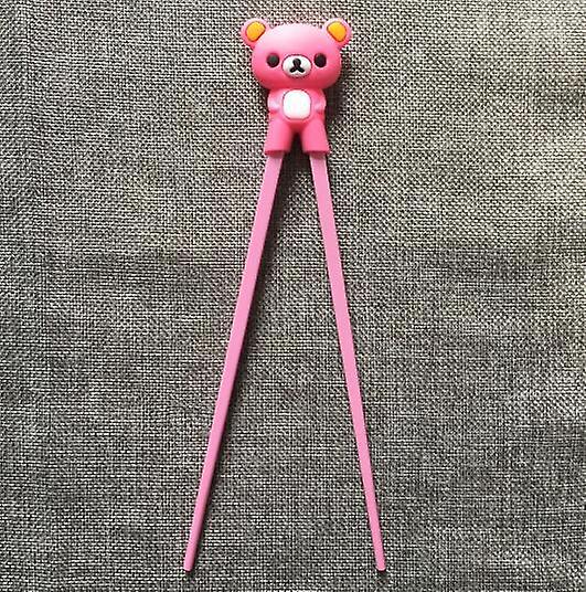 1 pár aranyos medve evőpálcikák tanulás képzés evőpálcikák színes gyermek kínai evőpálcikák tanulók medve rózsaszín