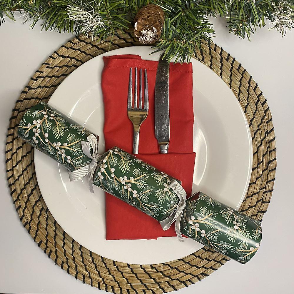 Luxury Green White Pine Botanical Crackers | Table Decorations Gisela Graham x 6