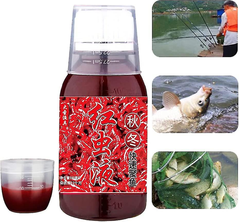 Appât liquide de vers rouge, appât d’odeur de poisson Additif pour poisson, appâts de leurres de pêche concentrés, attractif de poisson efficace et sûr