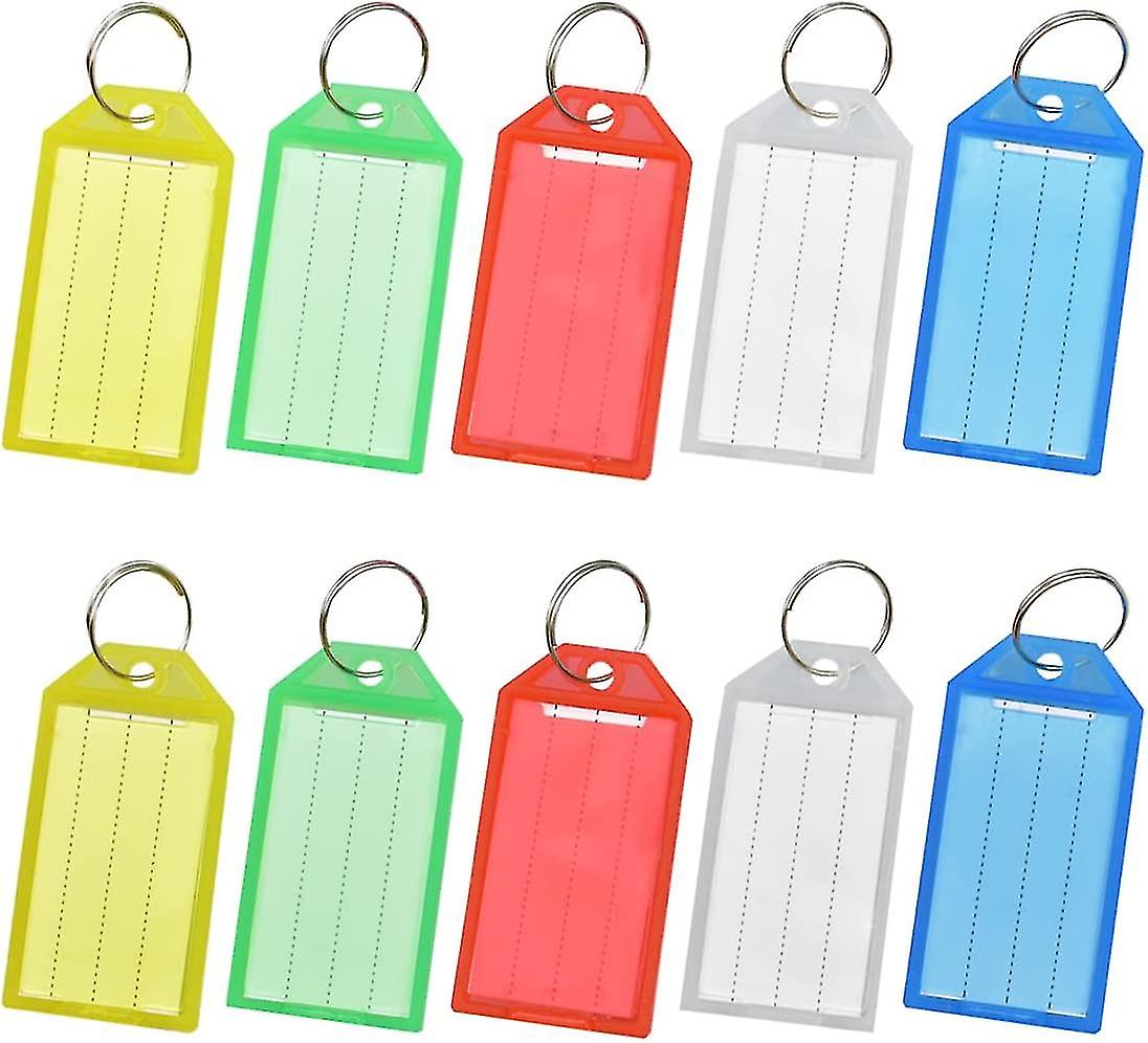20 Pcs  Gift Key Tags With Split Ring Key Fobs Labels Id Keyring Tags