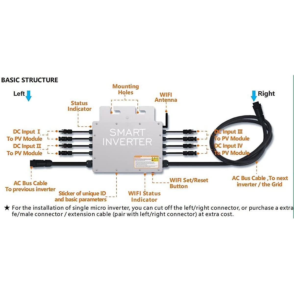 600W Netzgekoppelter Mikro-Wechselrichter Mit WiFi  Produktbild-Vorschau 2