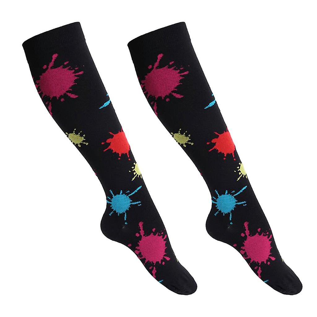 1 Paire Femmes Compression Chaussettes Bas Manchon Pour Sports Running Noir S-M