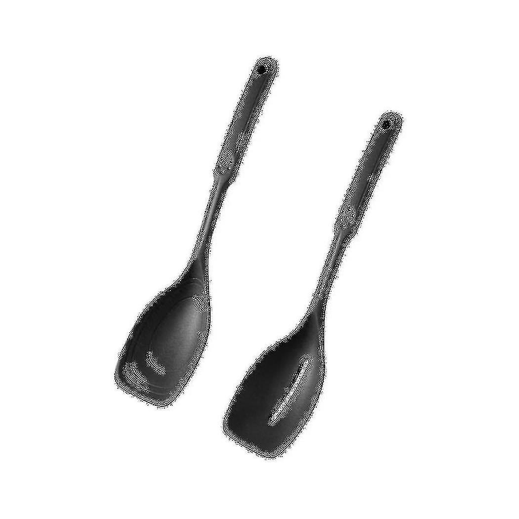 Silicone Cooking Spoon,non-stick Slotted And Solid Spoon Set With Deep Bolw And Measurement For Mix
