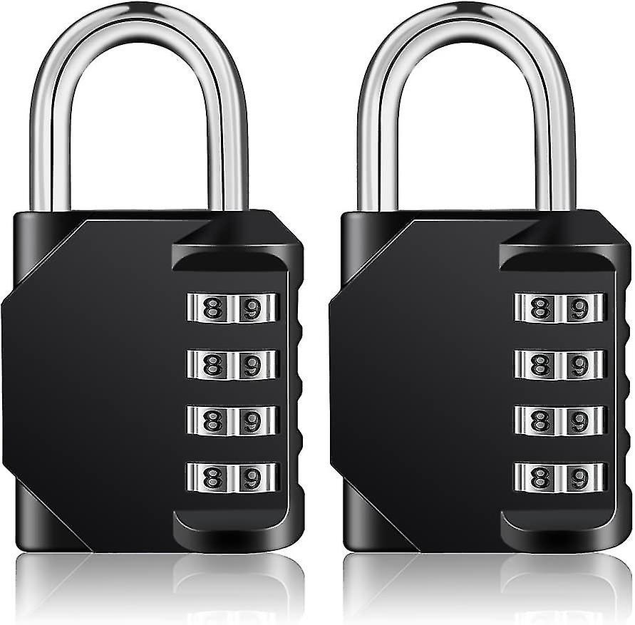 4 Digit Combination Padlock For Gym, School, Outdoor And Employee Locker, Black