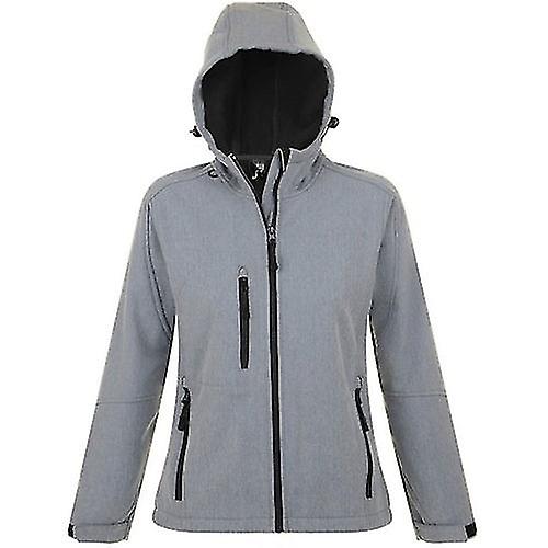 SOLS Womens/Ladies Replay Hooded Soft Shell Jacket (Breathable, Windproof And Water Resistant)