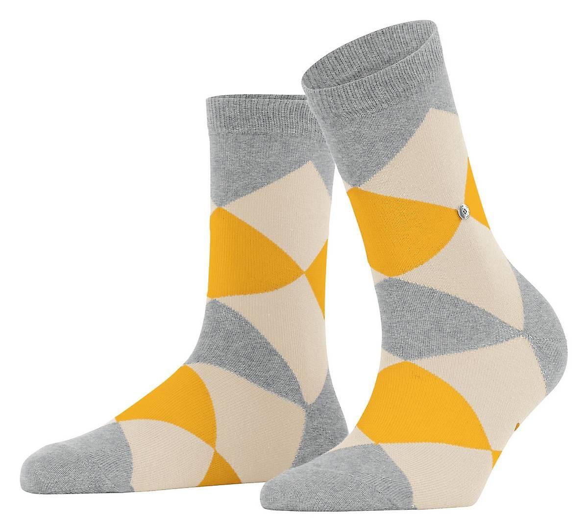 Burlington Bonnie Socks - Heather Grey/Yellow