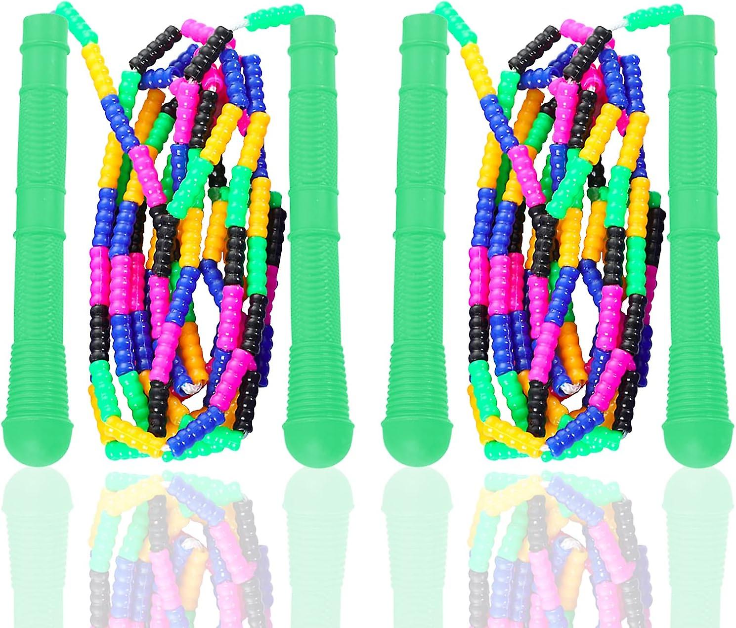 2er Pack 8 FT Long Springseil, Holländische Springseile Long Rope Fitness Workout Tangle für Spiel/Springseil Multiplayer GruppeGrün